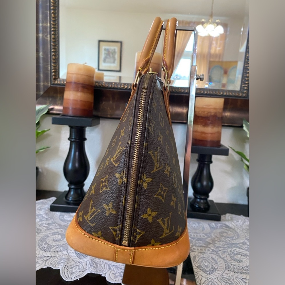 Louis Vuitton Classic Alma Bag, LV Monogram, Canvas Strap, Dust Bag,Authentic - Picture 7 of 16